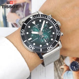 Tissot Seastar 1000 Chronograph Green Dial Silver Mesh Bracelet Watch For Men - T120.417.11.091.00 Buy Now By Tissot