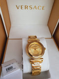 Versace V-Motif Gold Dial Gold Steel Strap Watch for Women - VERE00618 Buy Now By Versace