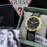 Guess Swirl Quartz Black Dial Black Silicone Strap Watch for Women - W1096L3 Buy Now By Guess