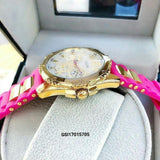 Guess Intrepid White Dial Two Tone Silicon Strap Watch For Women - W0325L3 Buy Now By Guess