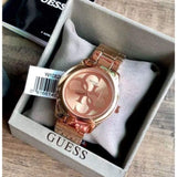 Guess G-Twist Rose Gold Dial Rose Gold Steel Strap Watch for Women - W1082L3 Buy Now By Guess