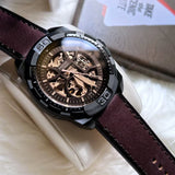 Fossil Bronson Automatic Skeleton Black Dial Brown Leather Strap Watch for Men - ME3219 Buy Now By Fossil