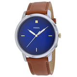 Fossil The Minimalist 3H Blue Dial Brown Leather Strap Watch for Men - FS5499 Buy Now By Fossil