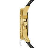 Guess Queen Quartz Gold Dial Black Silicone Strap Watch For Women - GW0536L3 Buy Now By Guess