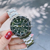 Fossil Bannon Chronograph Green Dial Silver Steel Strap Watch for Men - BQ2492 Buy Now By Fossil