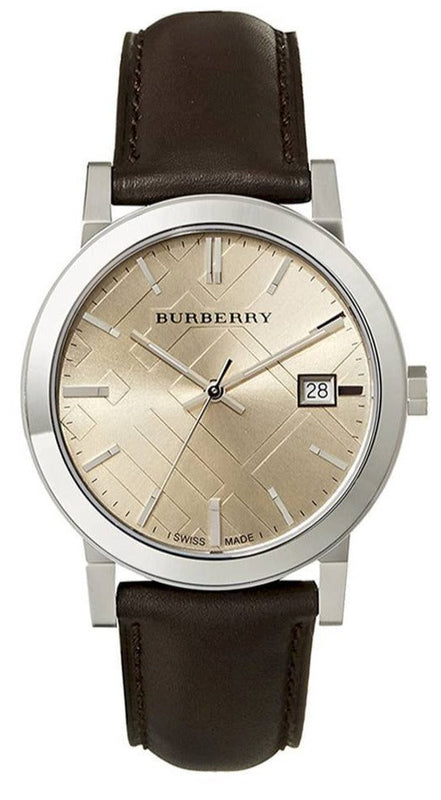 Burberry The City Gold Dial Brown Leather Strap Watch for Men - BU9011 Buy Now By Burberry