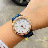 Guess Swirl Analog Quartz White Dial Blue Rubber Strap Watch for Women - W1096L4 Buy Now By Guess