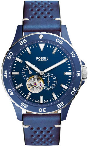 Fossil Crewmaster Sports Automatic Blue Dial Blue Leather Strap Watch for Men - ME3149 Buy Now By Fossil