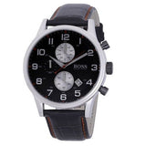 Hugo Boss Aeroliner Black Dial Black Leather Strap Watch for Men - 1512631 Buy Now By Hugo Boss