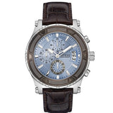 Guess Pinnacle Chronograph Quartz Blue Dial Brown Leather Strap Watch For Men - W0673G1 Buy Now By Guess