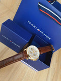 Tommy Hilfiger Keagan Quartz Silver Dial Brown Leather Strap Watch for Men - 1791291 Buy Now By Tommy Hilfiger