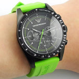 Emporio Armani Sports Analog Black Dial Green Rubber Strap Watch For Men - AR6115 Buy Now By Emporio Armani