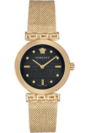 Versace Meander Black Dial Gold Mesh Bracelet Watch for Women - VELW00720 Buy Now By Versace