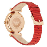 Emporio Armani Gianni T Bar Silver Dial Red Leather Strap Watch For Women - AR1876 Buy Now By Emporio Armani