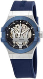 Maserati Potenza Automatic Skeleton Dial Blue Rubber Strap Watch For Men - R8821108035 Buy Now By Maserati