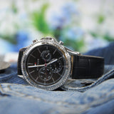 Tommy Hilfiger Ari Diamonds Black Dial Black Leather Strap Watch for Women - 1781981 Buy Now By Tommy Hilfiger