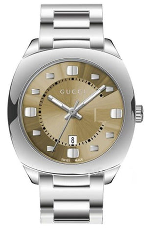 Gucci Vintage Diamonds Brown Dial Silver Steel Strap Watch For Men - YA142409 Buy Now By Gucci