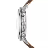 Fossil Townsman Chronograph White Dial Brown Leather Strap Watch for Men - FS5350 Buy Now By Fossil