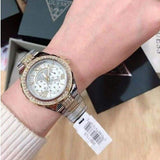 Guess Viva Diamonds Silver Dial Two Tone Steel Strap Watch for Women - W0111L5 Buy Now By Guess