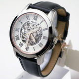 Fossil Grant Automatic Skeleton White Dial Black Leather Strap Watch for Men - ME3101 Buy Now By Fossil