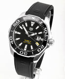 Tag Heuer Aquaracer Calibre 5 Automatic Black Dial Black Rubber Strap Watch for Men - WAY201A.FT6142 Buy Now By Tag Heuer