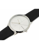 Calvin Klein Minimal Silver Dial Black Leather Strap Watch for Men - K3M211CY Buy Now By Calvin Klein