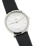 Calvin Klein Minimal Silver Dial Black Leather Strap Watch for Women - K3M221C6 Buy Now By Calvin Klein