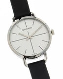 Calvin Klein Evan White Dial Black Leather Strap Watch for Women - K7B231CY Buy Now By Calvin Klein