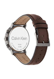 Calvin Klein Minimal Silver Dial Brown Leather Strap Watch for Men - K3M221G6 Buy Now By Calvin Klein