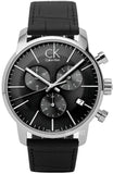 Calvin Klein City Chronograph Black Dial Black Leather Strap Watch for Men - K2G271C3 Buy Now By Calvin Klein