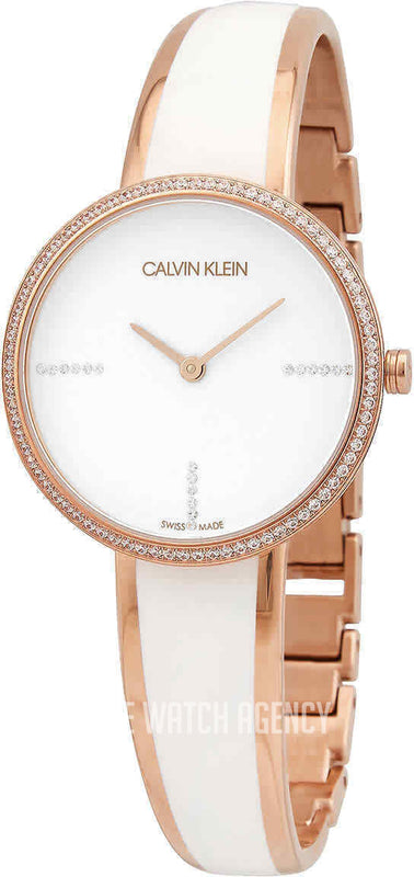 Calvin Klein Seduce Seduction White Dial Two Tone Steel Strap Watch for Women - K4E2NX1T Buy Now By Calvin Klein