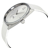 Calvin Klein Accent Silver Dial White Leather Strap Watch for Women - K2Y211K6 Buy Now By Calvin Klein