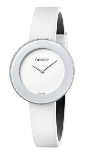 Calvin Klein Chic White Dial White Leather Strap Watch for Women - K7N23TK2 Buy Now By Calvin Klein