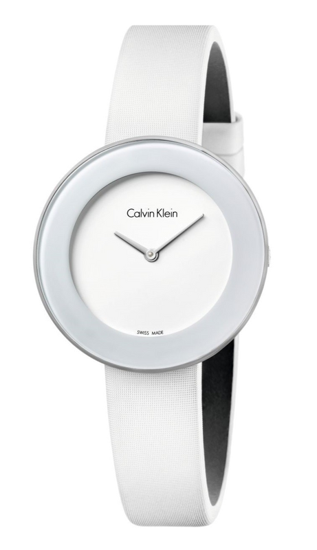 Calvin Klein Chic White Dial White Leather Strap Watch for Women - K7N23TK2 Buy Now By Calvin Klein
