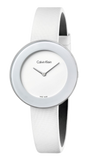 Calvin Klein Chic White Dial White Leather Strap Watch for Women - K7N23TK2 Buy Now By Calvin Klein
