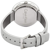 Calvin Klein Chic Silver Dial White Leather Strap Watch for Women - K7N23UP8 Buy Now By Calvin Klein
