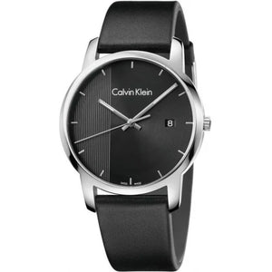 Calvin Klein City Quartz Black Dial Black Leather Strap Watch for Men - K2G2G1C1 Buy Now By Calvin Klein