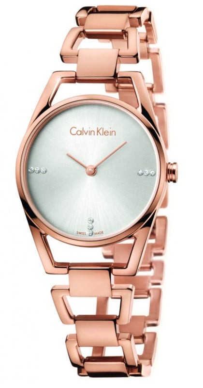 Calvin Klein Stately White Dial Gold Steel Strap Watch for Women - K3G2362W Buy Now By Calvin Klein