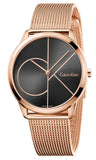 Calvin Klein Minimal Black Dial Rose Gold Mesh Bracelet Watch for Men - K3M21621 Buy Now By Calvin Klein