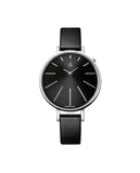 Calvin Klein Equal Black Dial Black Leather Strap Watch for Women - K3E231C1 Buy Now By Calvin Klein