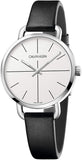 Calvin Klein Evan White Dial Black Leather Strap Watch for Women - K7B231CY Buy Now By Calvin Klein