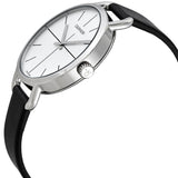 Calvin Klein Evan White Dial Black Leather Strap Watch for Women - K7B231CY Buy Now By Calvin Klein