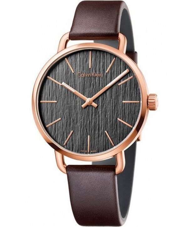 Calvin Klein Even Grey Dial Brown Leather Strap Watch for Women - K7B216G3 Buy Now By Calvin Klein
