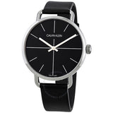 Calvin Klein Even Black Dial Black Leather Strap Watch for Women - K7B211C1 Buy Now By Calvin Klein