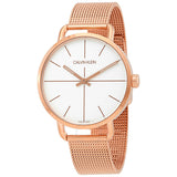 Calvin Klein Even White Dial Rose Gold Mesh Bracelet Watch for Women - K7B21626 Buy Now By Calvin Klein