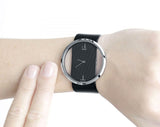 Calvin Klein Glam Transparent Dial Black Leather Strap Watch for Women - K9423107 Buy Now By Calvin Klein