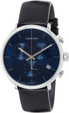 Calvin Klein High Noon Chronograph Blue Dial Black Leather Strap Watch for Men - K8M271CN Buy Now By Calvin Klein