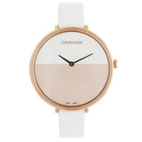 Calvin Klein Rise White Dial White Leather Strap Watch for Women - K7A236LH Buy Now By Calvin Klein