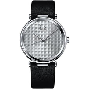 Calvin Klein Sight Silver Dial Black Leather Strap Watch for Men - K1S21120 Buy Now By Calvin Klein