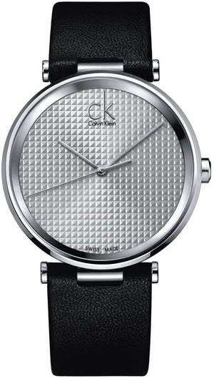 Calvin Klein Sight Silver Dial Black Leather Strap Watch for Men - K1S21120 Buy Now By Calvin Klein